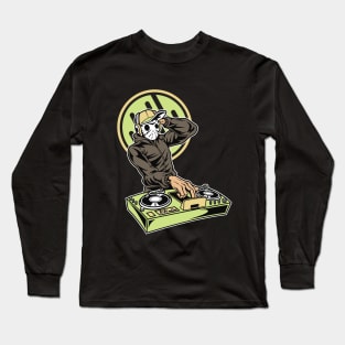 Masked DJ playing on party Long Sleeve T-Shirt